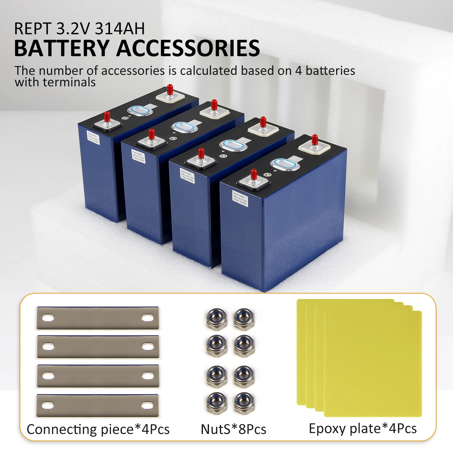 LiFePO4 3.2V 314AH Outdoor Off-Grid Photovoltaic Household Energy Storage Battery for Renewable Energy Systems