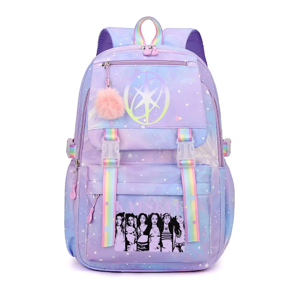 Cute Katseye Kpop Girl Group Print Schoolbags Vintage Korean Ulzzang Children Backpack Teeneger School Backpack Women Rucksack