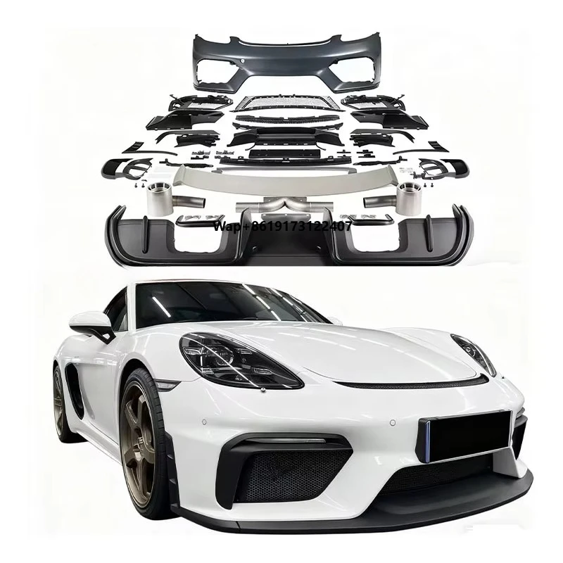 

For New 718 Boxster 2016 GT4 1:1 Bumper Body Kit with Exhaust