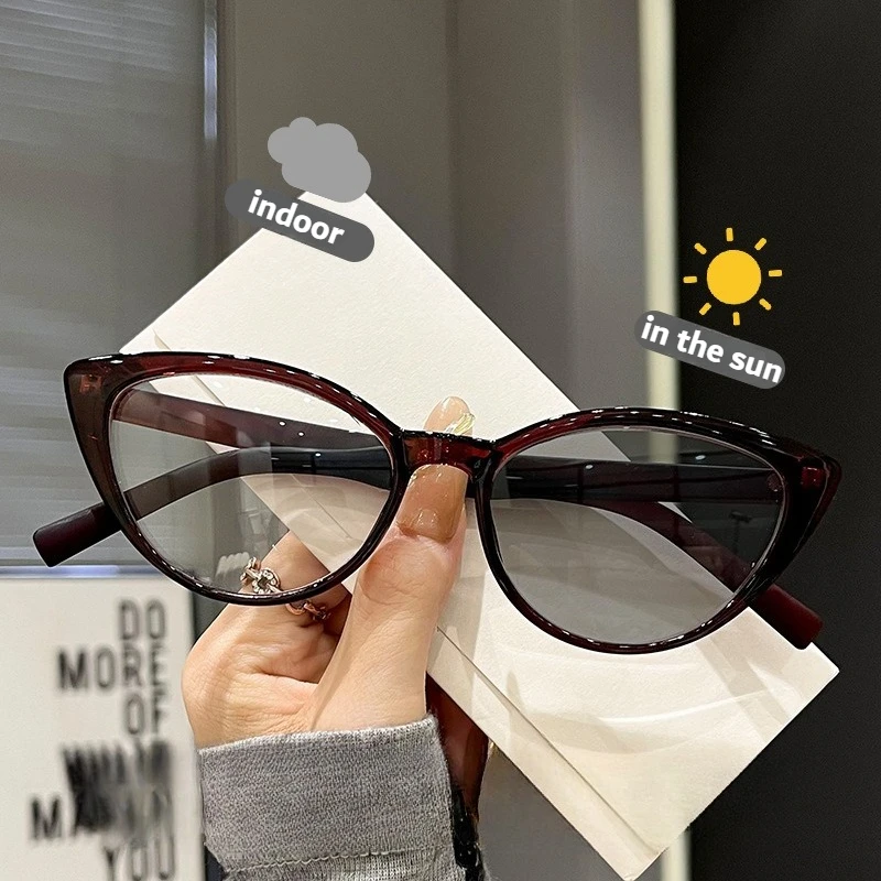 Vintage Cat-Eye-Photochrom-Brille für Damen und Herren, modische Outdoor-Anti-UV-Presbyopie-Brille, trendige Retro-HD-Fernsichtbrille – Detail 4