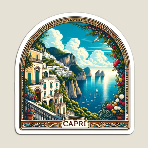 Capri Italy  Magnet Children Baby  Holder Home Magnetic Colorful Cute Decor for Fridge Organizer Toy Kids Refrigerator Funny