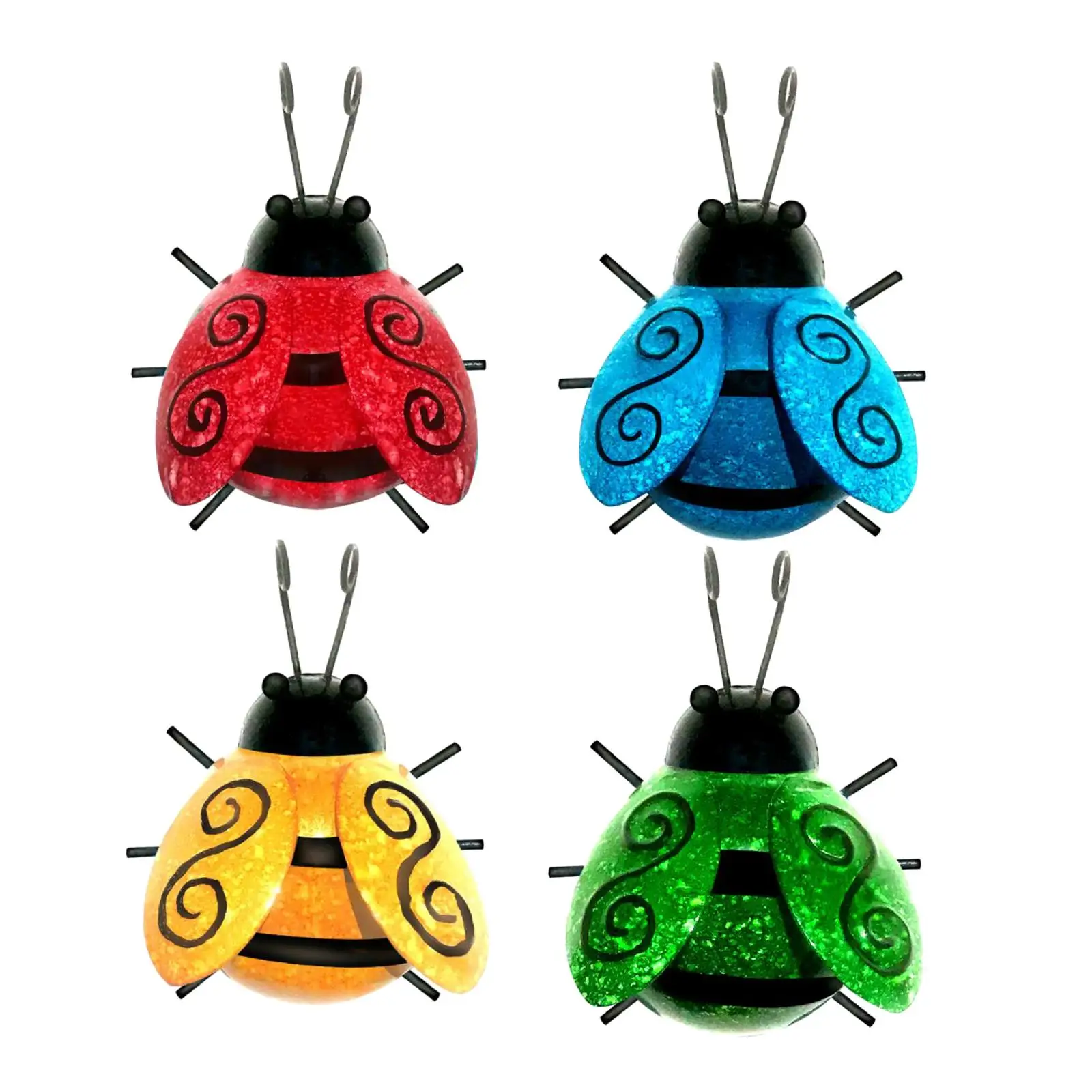 Cute Metal Ladybug Wall Sculpture for Girls Room Decoration Hanging Garden Art Patio Yard Fence Backyard Tree Decor