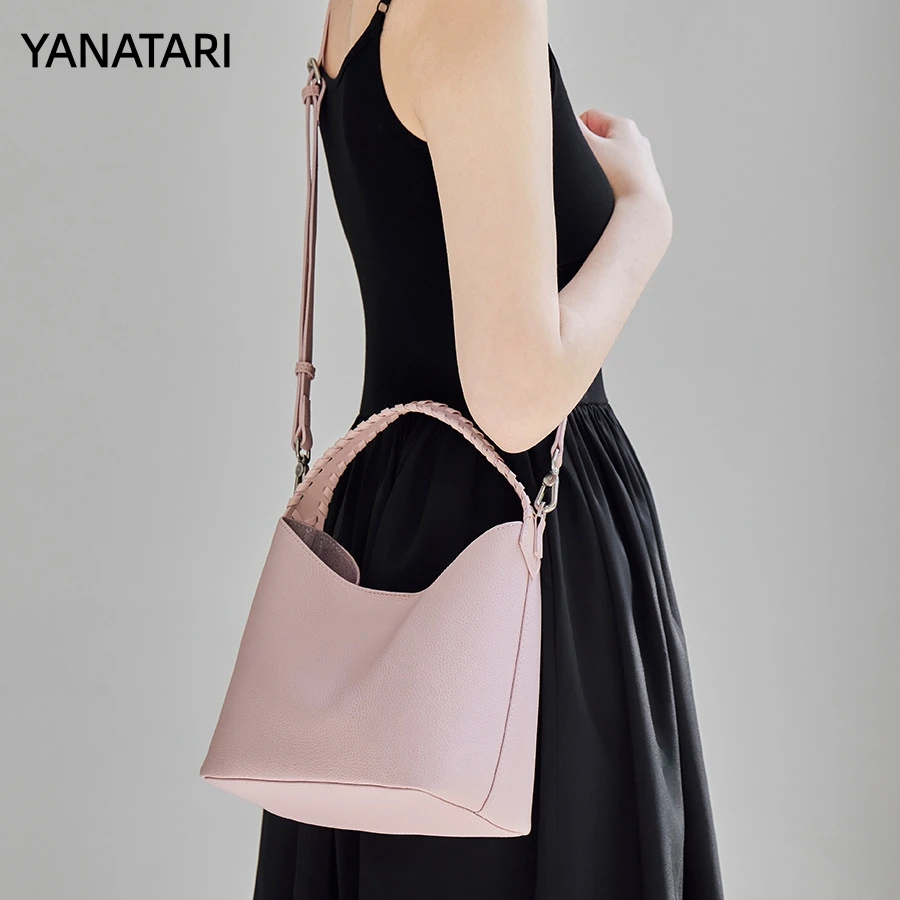 YANATARI Luxury woman Shoulder bag soft leather fashion tote Fashionable Handbag Crossbody mini bucket bag 2026 new model