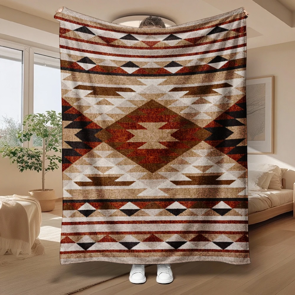 Southwestern Geometric Pattern, Home Decor Gift, Soft Cozy Blanket, Earthy Diamond Design, Multi-Purpose Throw, Warm Comfort