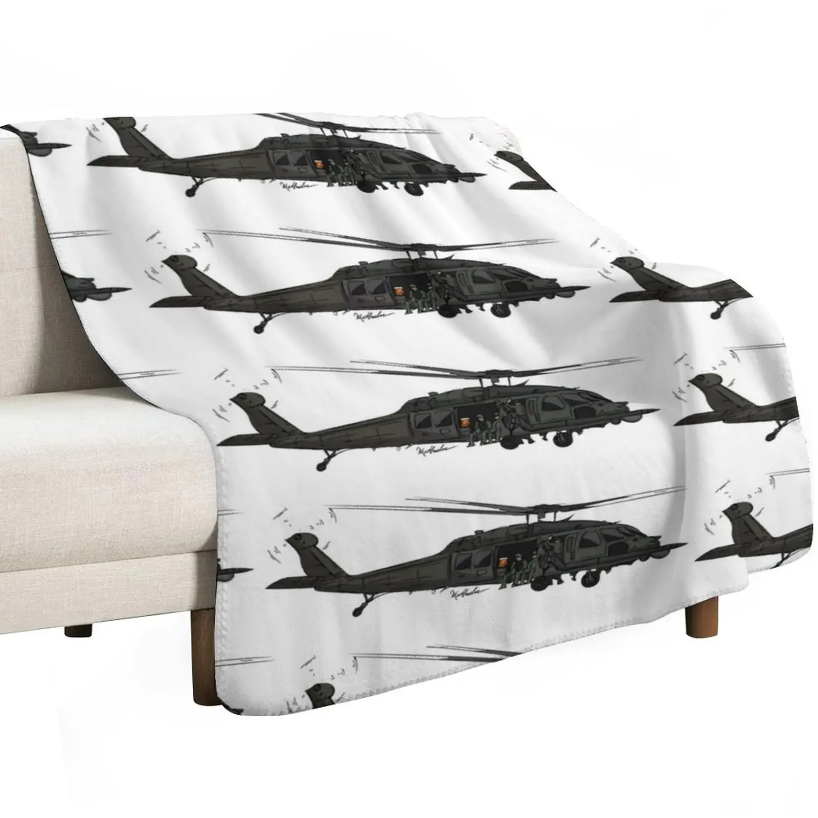 

Blackhawk Helicopter Throw Blanket Polar Plaid warm for winter Luxury Designer Blankets