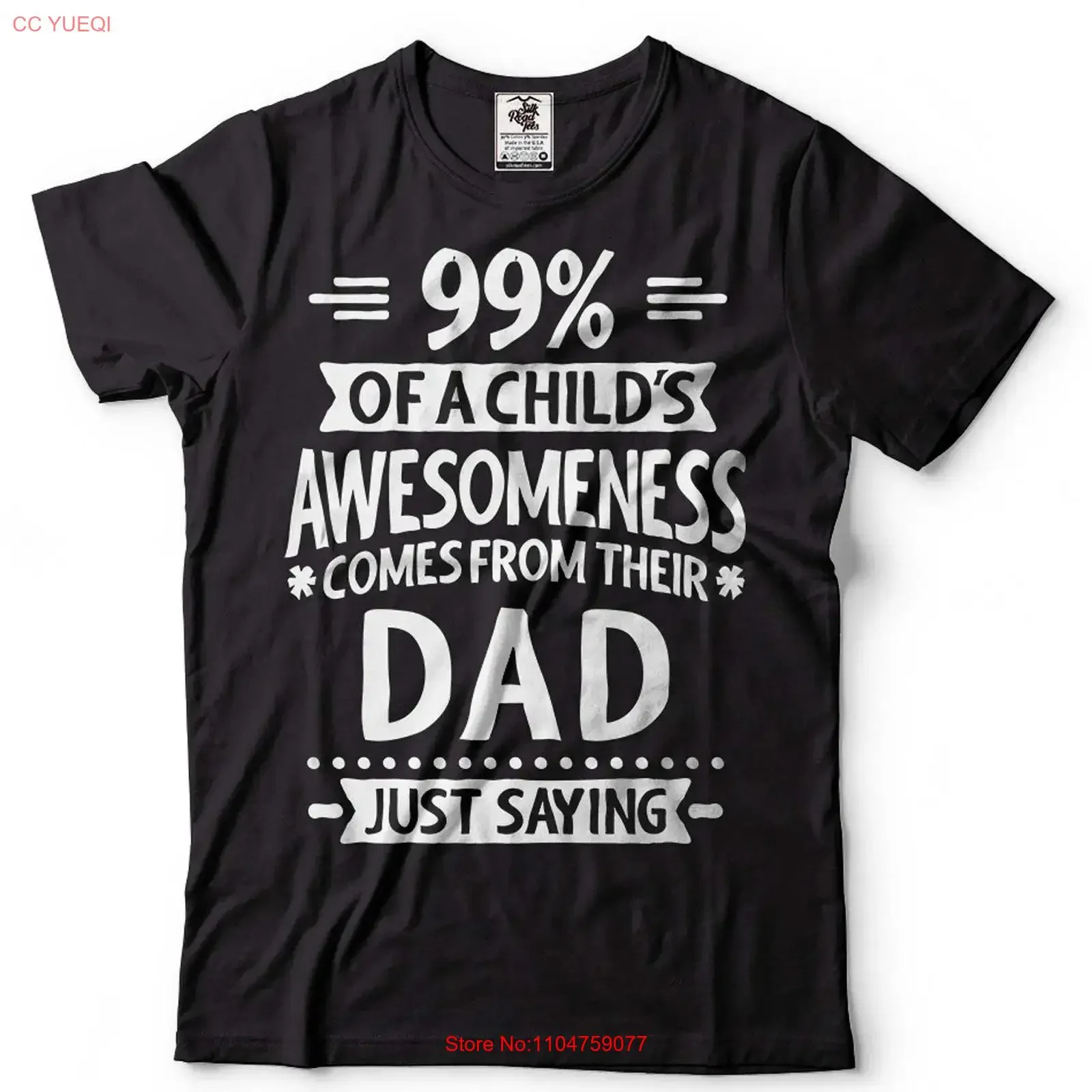 99 Of A Child's Awesomeness Comes From Their Dad T Shirt Funny Father's Day Fathers For Him Father vintage Washed Casual