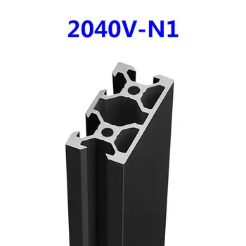 1 pieza de perfil de aluminio con ranura en V, negro, 2020, 2020N1, 2040, 2040N1, 2060, 2080, 4040, 4080, 20100, estándar de la UE, para impresora 3D, marco DIY 6 best sales Perfil de aluminio 4040 - №2