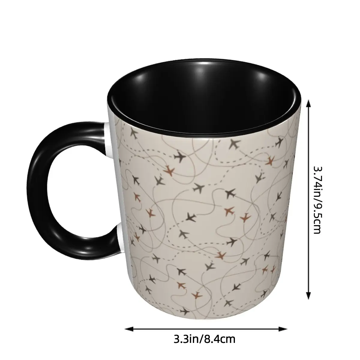 Custom Pilot Aircraft Night Flight Routes Mugs DIY Air Traffic Controllers Ceramic Milk Tea Coffee Cup