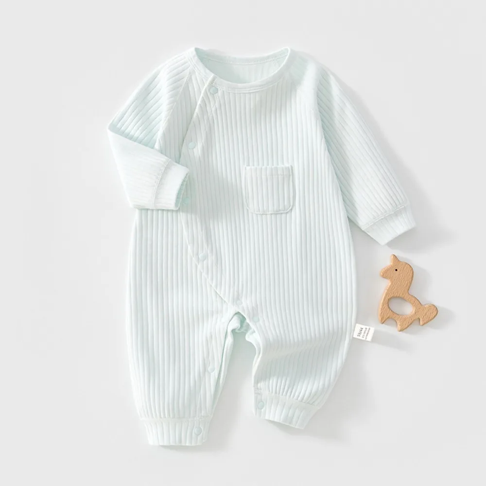 Spring and Autumn Winter Baby Jumpsuit Solid Color Baby Boy and Baby Girl Jumpsuit High Quality Pure Cotton Toddler Outfit
