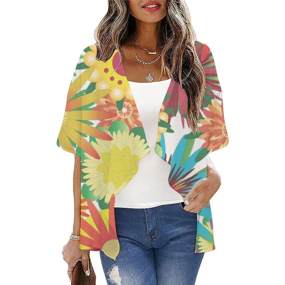 New Fashion Kimono T-shirts And Blouses Summer Women's Cardigan Shirts Beach Swimsuit Kimono Cardigan Sun Protection Outerwear