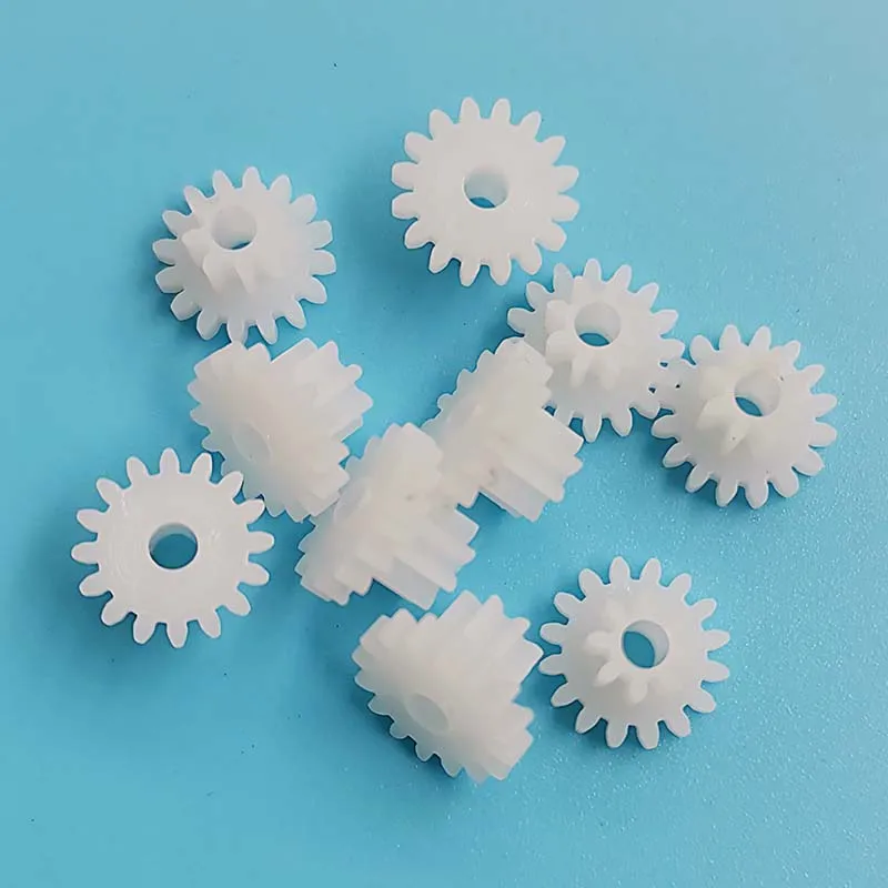 16082B 0.5M Double Plastic Gear 9MM Diameter 16 Teeth + 8 T 2MM Loose Double-layer Gear Toy Accessories 10pcs/lot