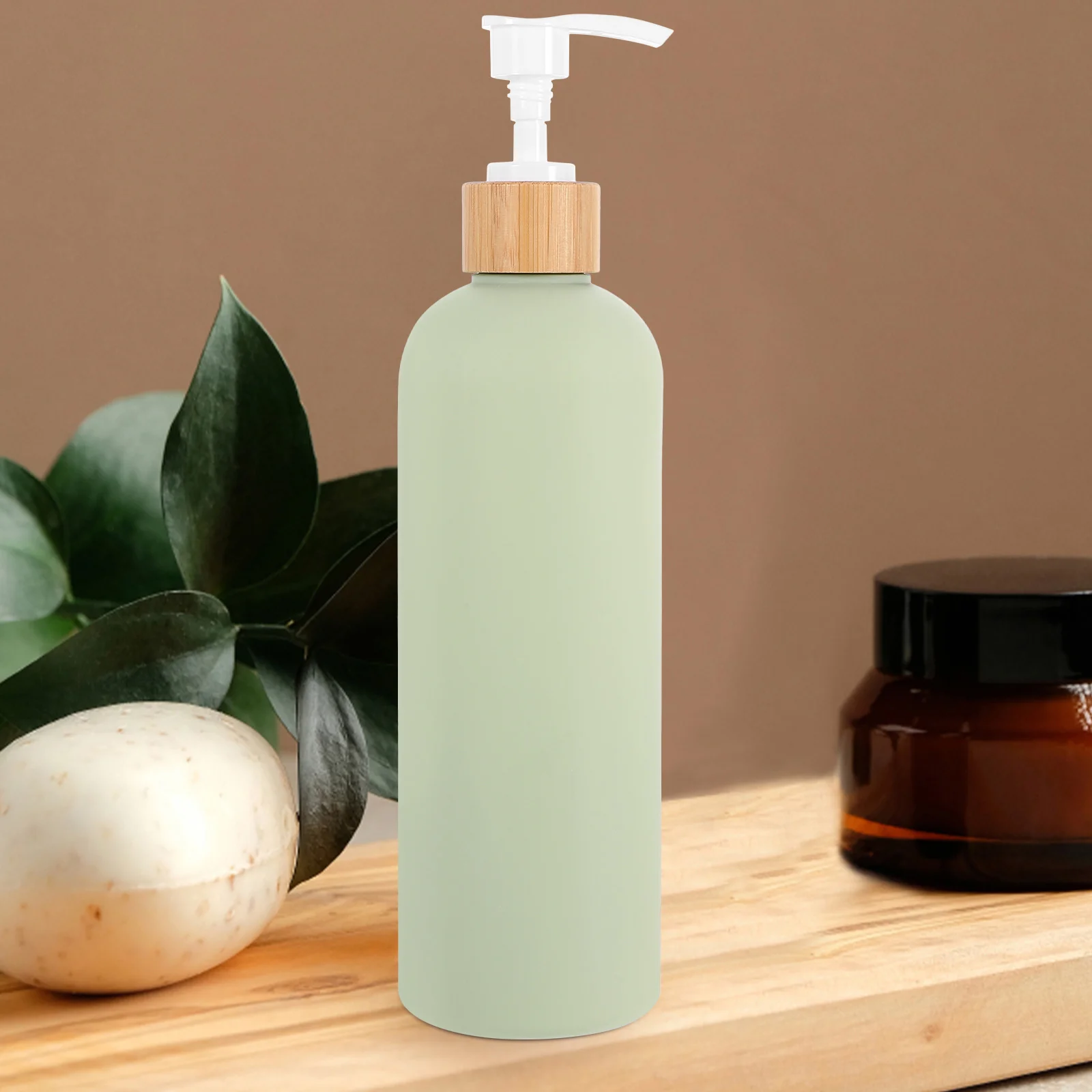 

2Pcs Refillable Dispenser Bottles 200ml Bamboo Pump Blue Shampoo Conditioner Lotion Soap Kitchen Bathroom Hand Liquid