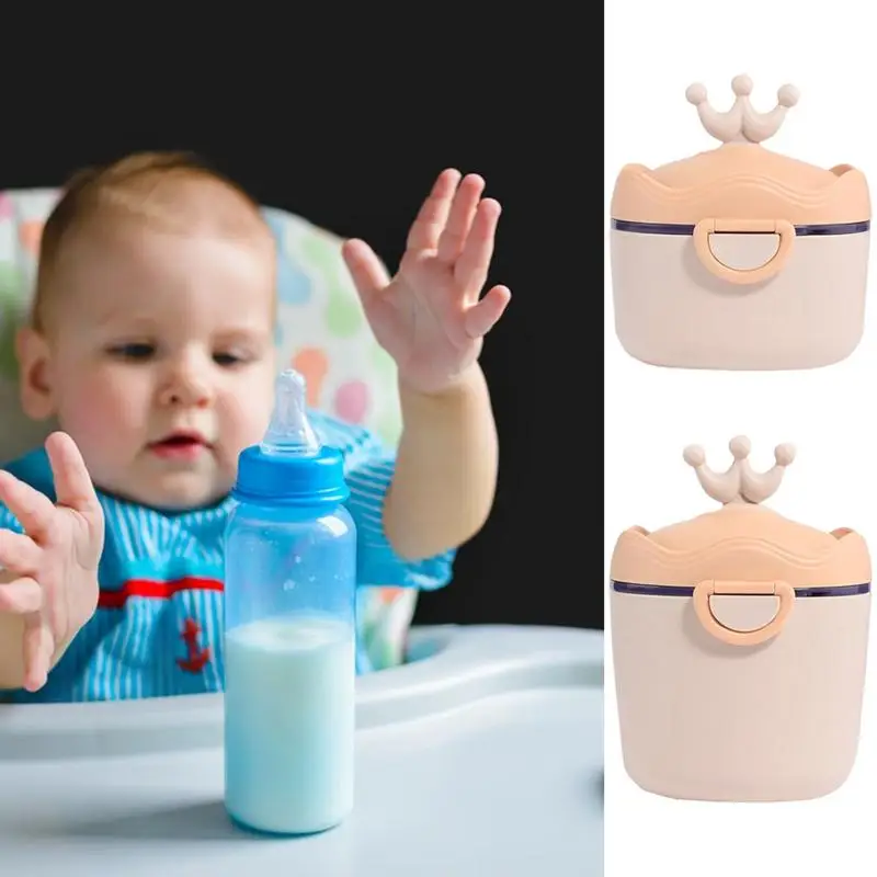 Formula Dispenser Crown Shape Travel Formula Container Baby Snack Box With Scoop Formula To Go Container Formula Storage