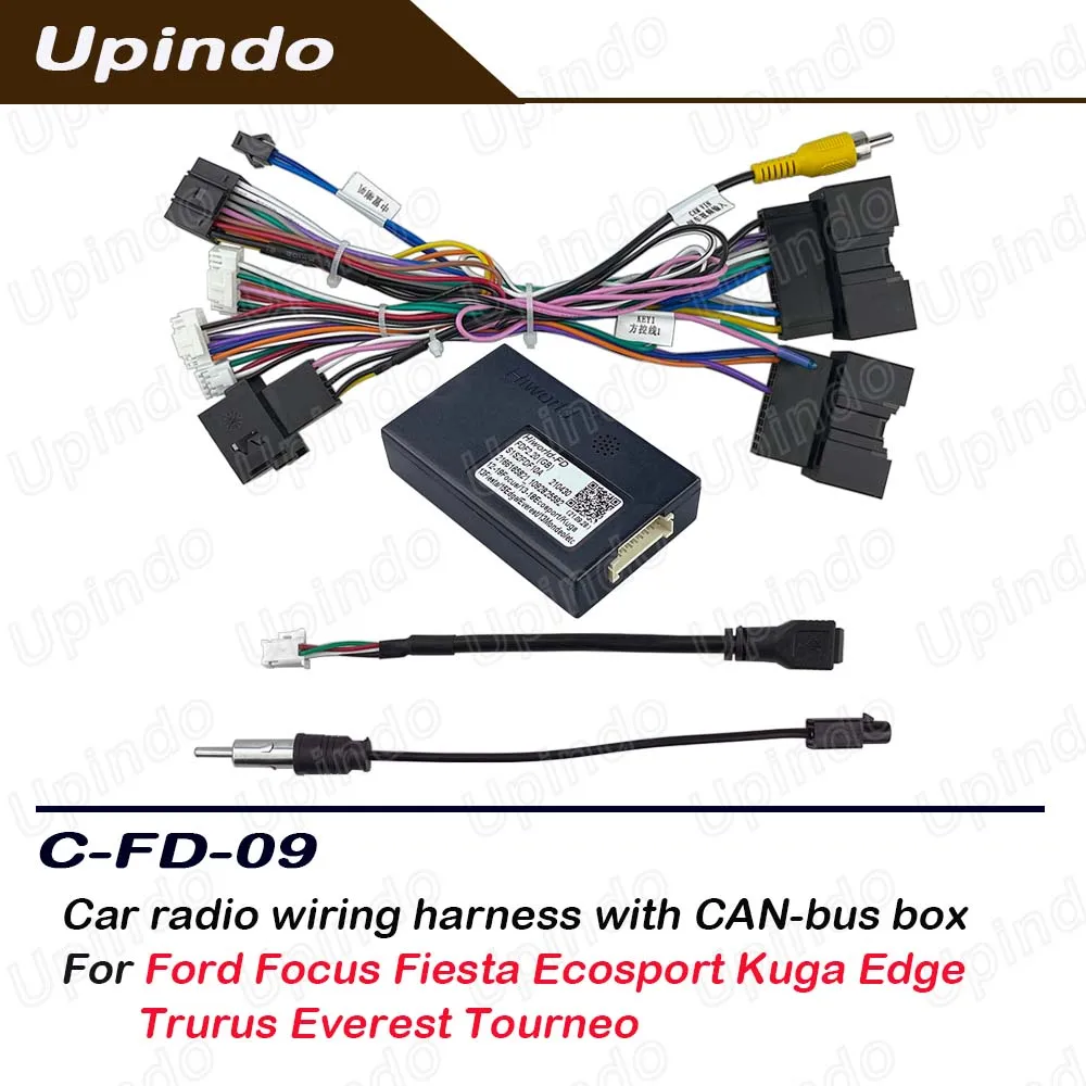 

Android Radio Wiring Harness CAN Bus Adapter for Ford Focus Fiesta Ecosport 2012 Car Stereo Cable Connector Plug Socket Install