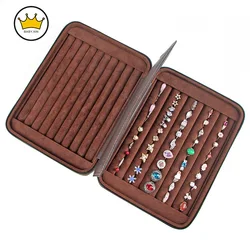 Microfiber Leather Ring Box Earrings Storage Box Double-sided Ring Stud Storage Collection Display Box