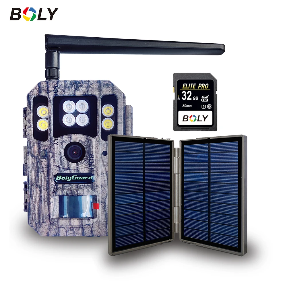Boly BG662-M 4G Lte Wireless Trail Camera 4K 56MP GPS Night Vision 940nm Sound Recording Game Wild Outdoor Security Camera