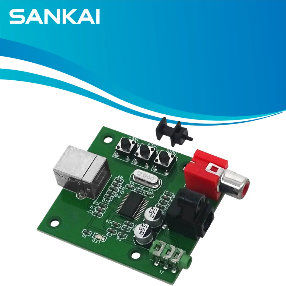 USB DAC Sound Card PCM2704, S/PDIF Coaxial + 3.5mm Audio Out, Plug & Play