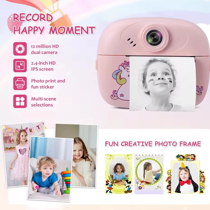 Multifunctional children's camera, high-definition instant camera, self-timer and printing all-in-one, portable thermal camera