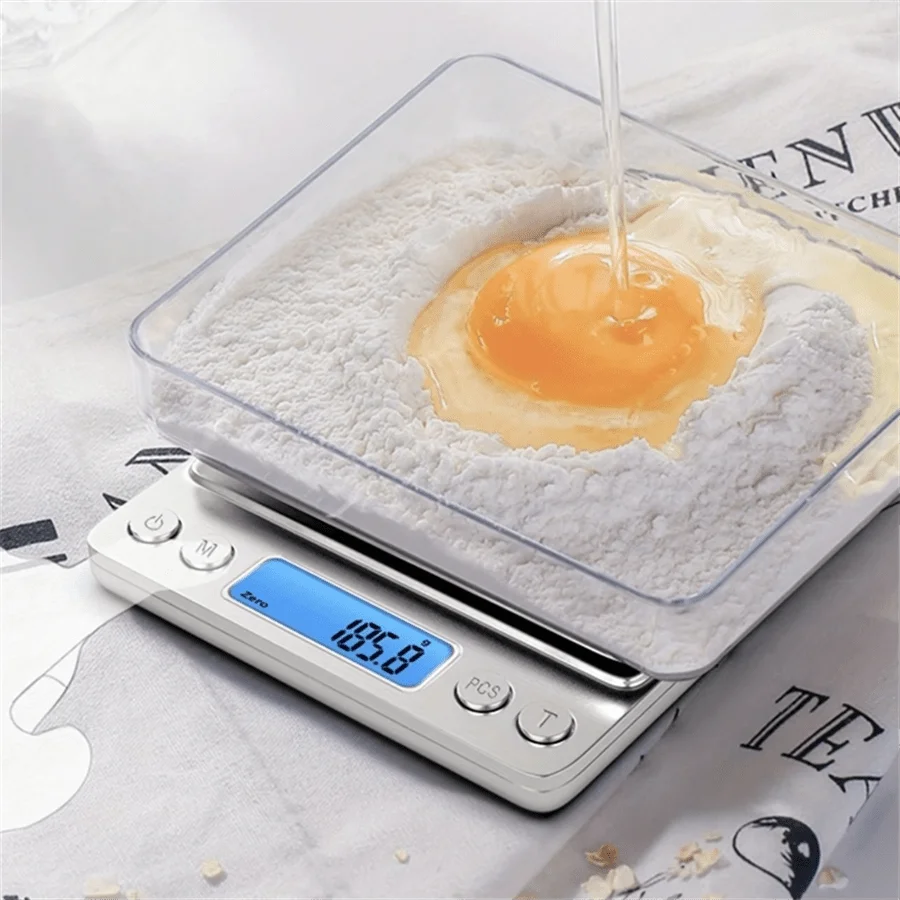 1pc High Precision Digital Scale Stainless Steel Small Kitchen Scale for Baking Jewelry