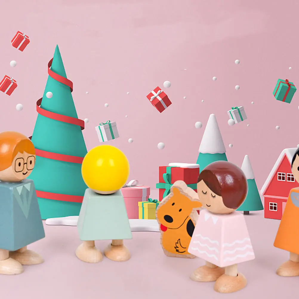 Houten bouwstenen speelgoed kinderen familie cognitie educatief speelgoed felle kleur veilige verf stevig leren tijdens het spelen