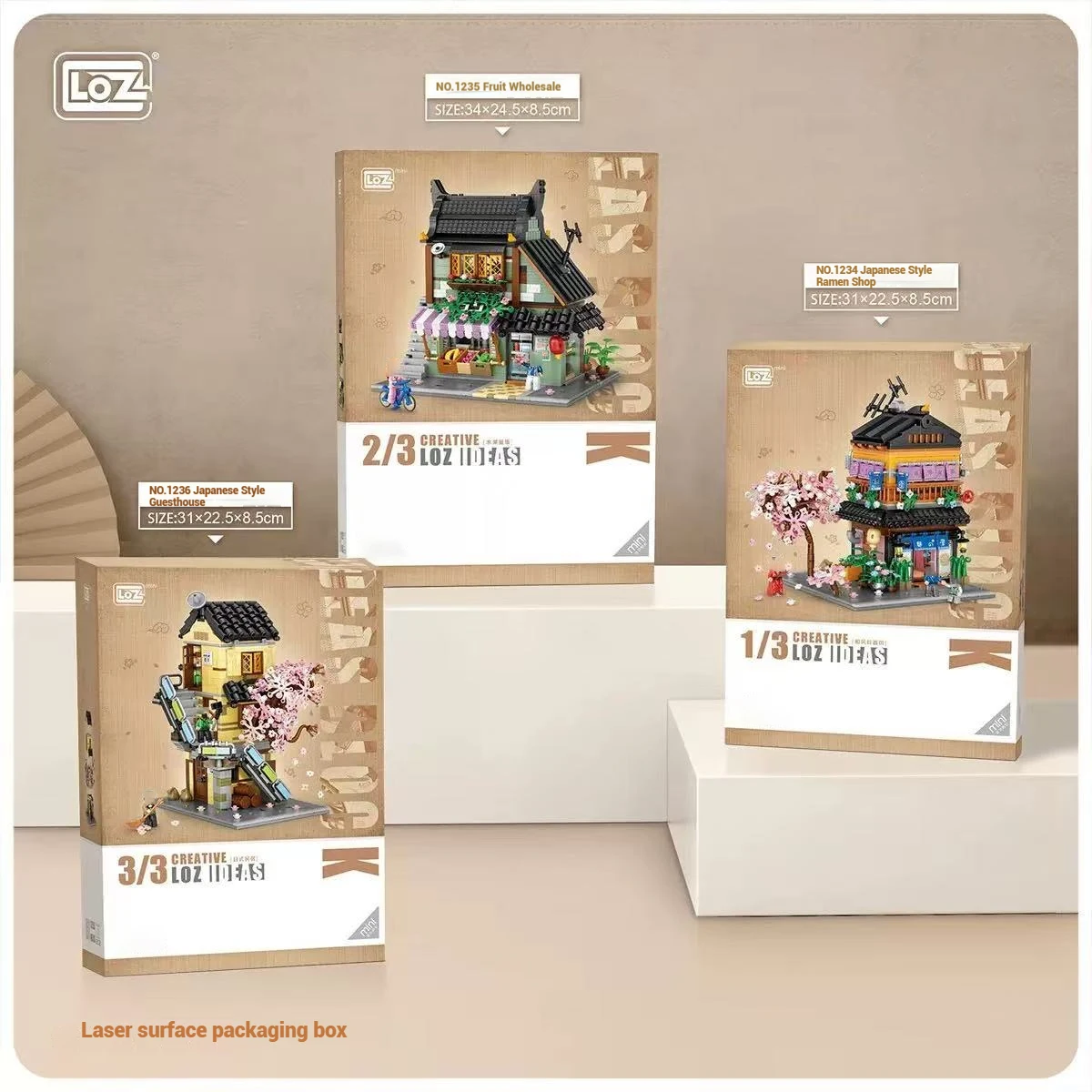 LOZ Japanese street scene series building toys, famous noodle shop DIY building model, building blocks toys, birthday toy gifts