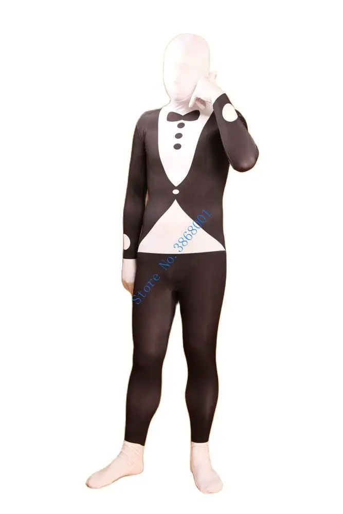 Halloween cosplay gentleman dress suit Catsuit Costume Lycar spandex full Body Zentai suit stage costumes club party jumpsuit