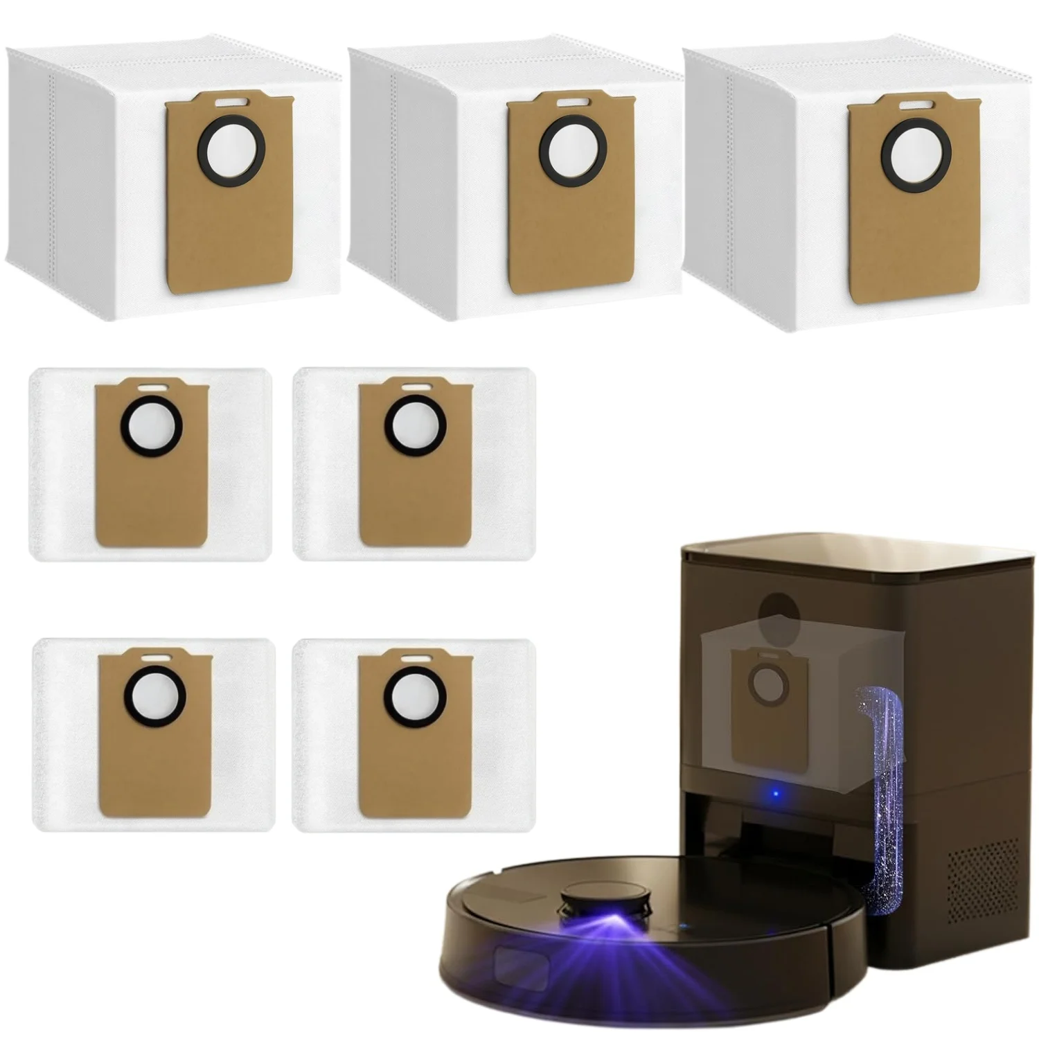 Vacuum Dust Bags for Dreame Mova E20 Plus/Trouver E20 Pro Plus/MONSGA MS1 MAX , Proscenic Q8 Max/Ultenic T10 Lite/BPMIO B15 Plus