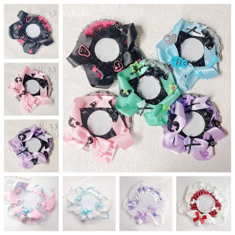 

Kawaii Lace Magnetic Anime Badge Holder Bear Bow Pins Display Base Heart Wings Ornate Ribbon Badge Flower Badge Display