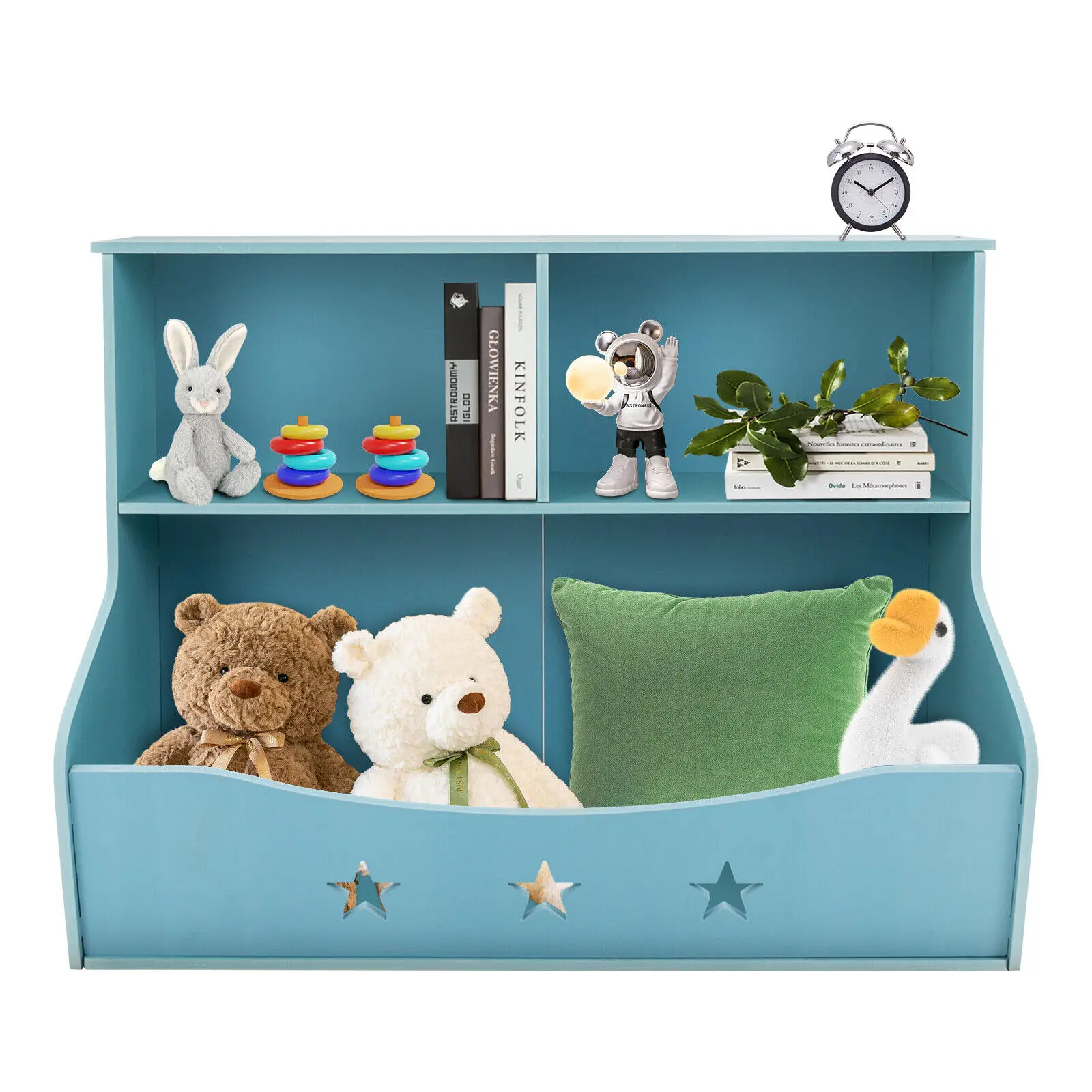 Children Room Toys Box Bookcase With Storage Cabinet Organizer 2-Tiers Bookshelf