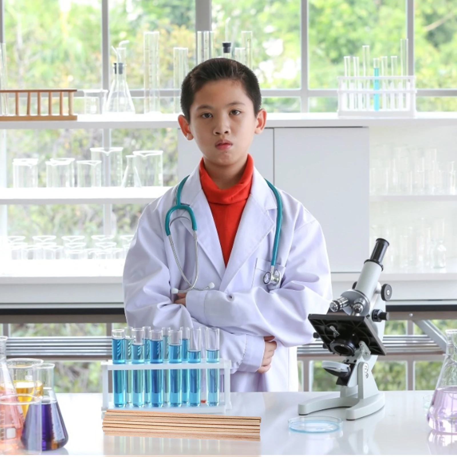 

20pcs Martian Wooden Rod Teaching Instrument Oxygen Combustion Experiment Laboratory Use Durable Stick Science Education Tools