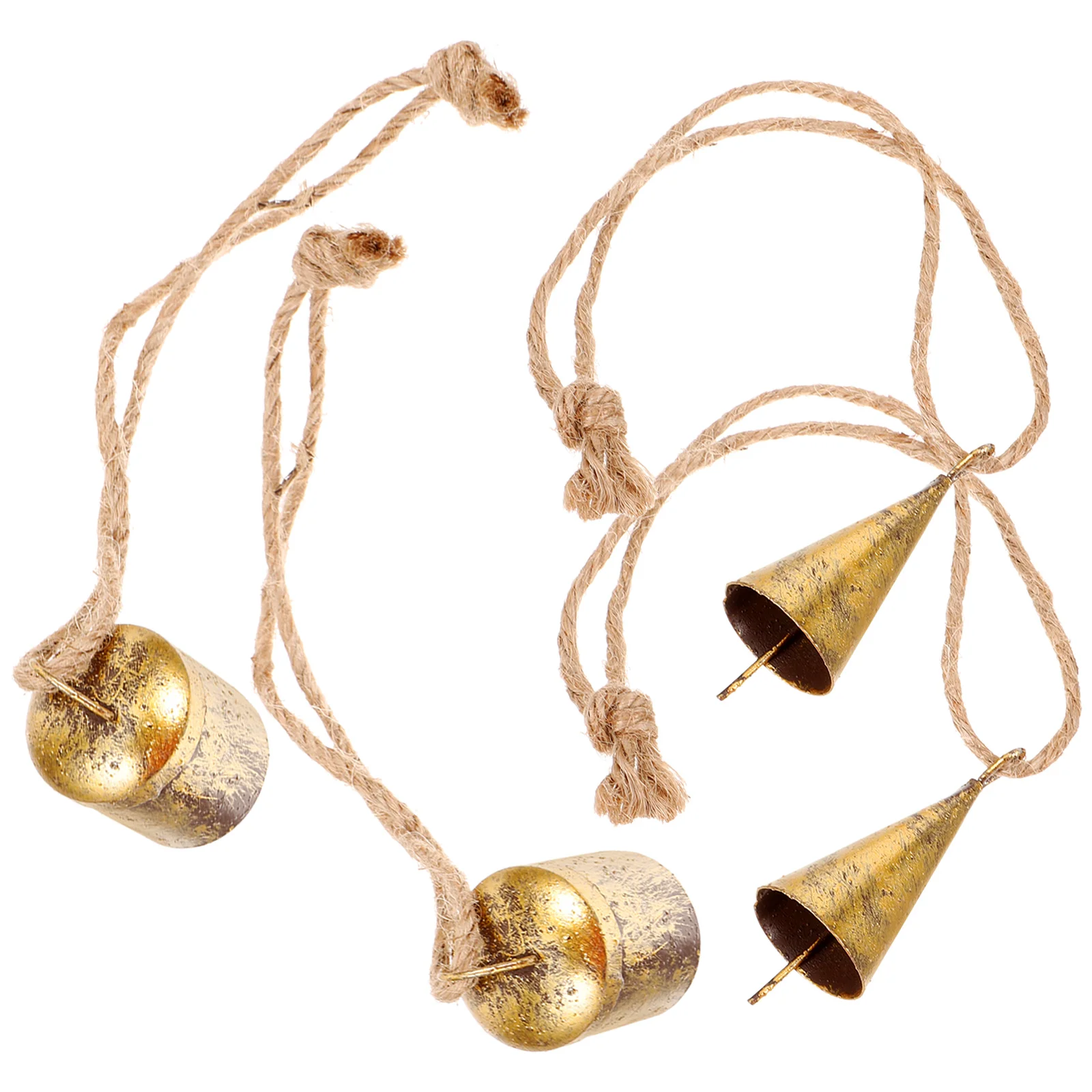 

4 Pcs Retro Metal Bells Vintage DIY Crafts Christmas Decor Hanging Tree Accessories Diy Bell Accessory Wind Chime Ornament