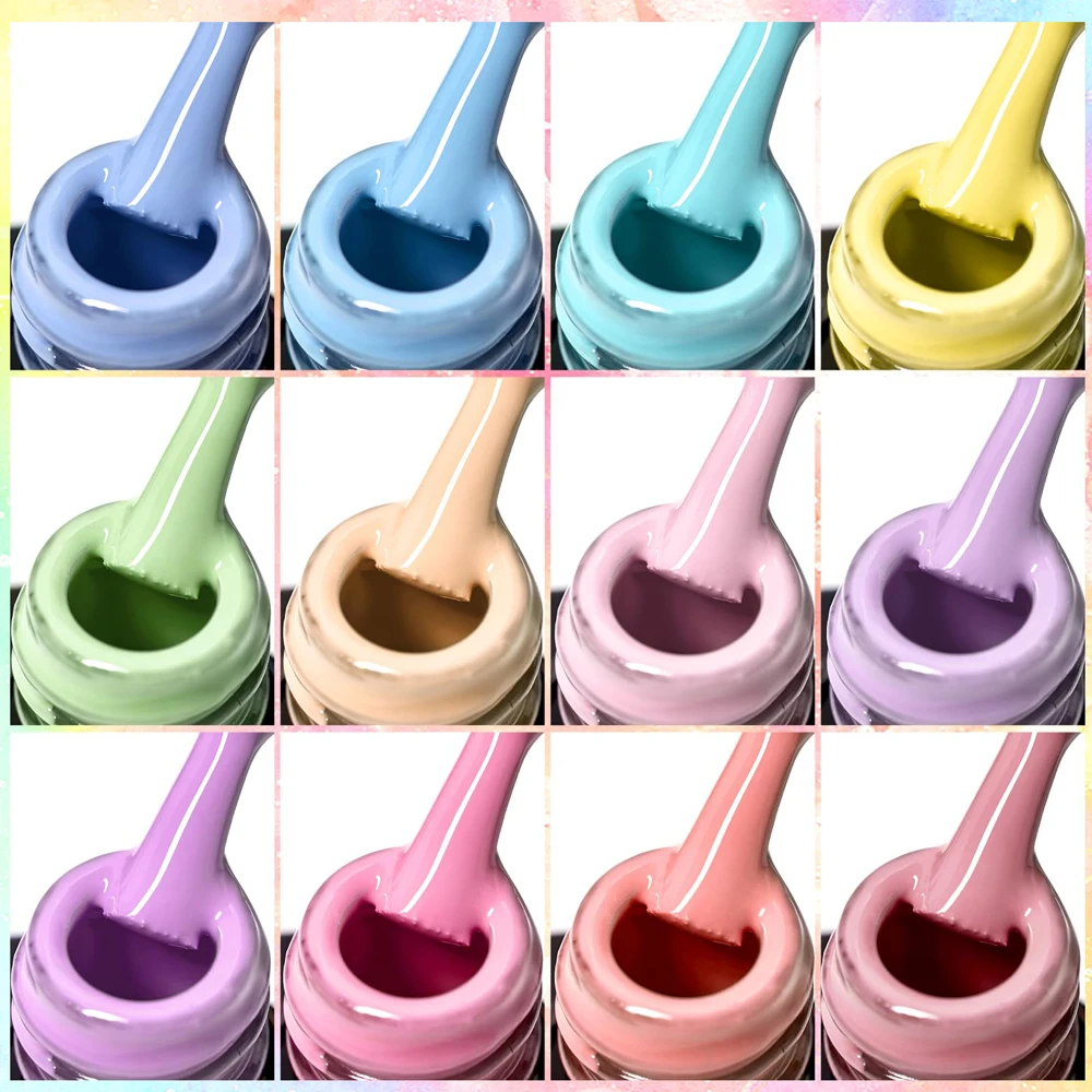 CHUNSHU Makronen-Gel-Nagellack-Set, 6-teiliges Nagellack-Set, Soak Off UV für französische Maniküre, Salon, DIY, beliebte Farben, Zuckerwatte