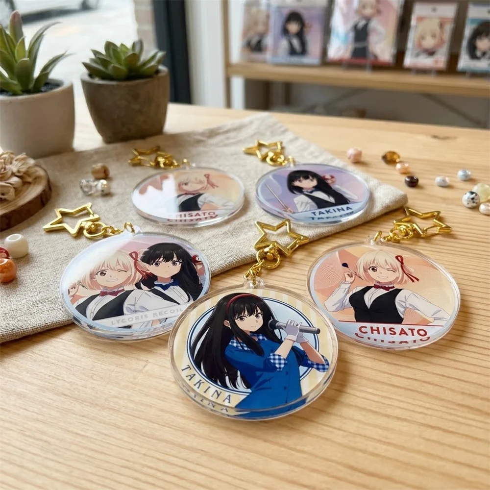 6CM Anime Lycoris Recoil Acrylic Stand Keychain Model Cosplay Characters Ornament  Accessories Goods Collection Gifts