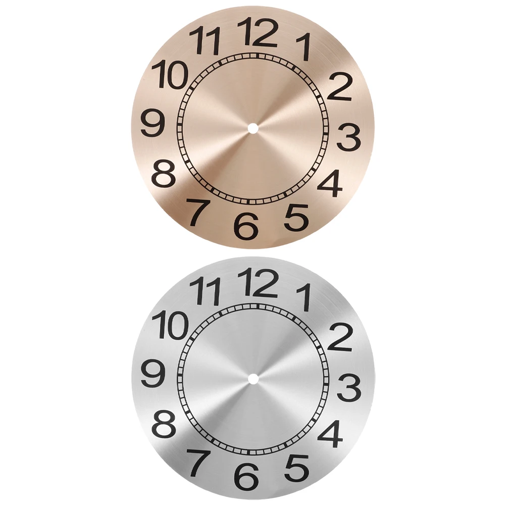 

2 Pcs Aluminum Dial Quartz Clock Accessories Mechanism Replacement Face Handmade Materials Pupils