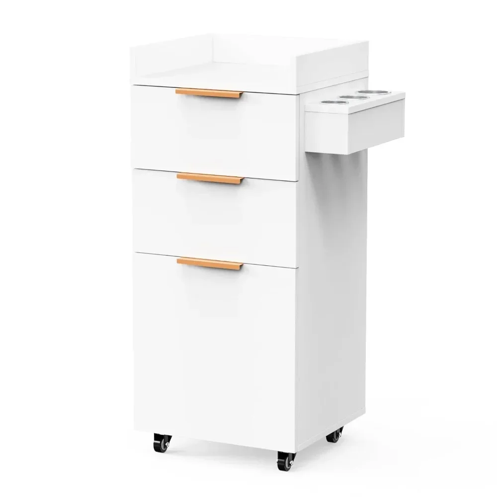

Salon Trolley, 1 Storage Cabinet & 2 Drawers, Hair Cart for Hairdressing Styling, Portable Organizer Station for Barbershop