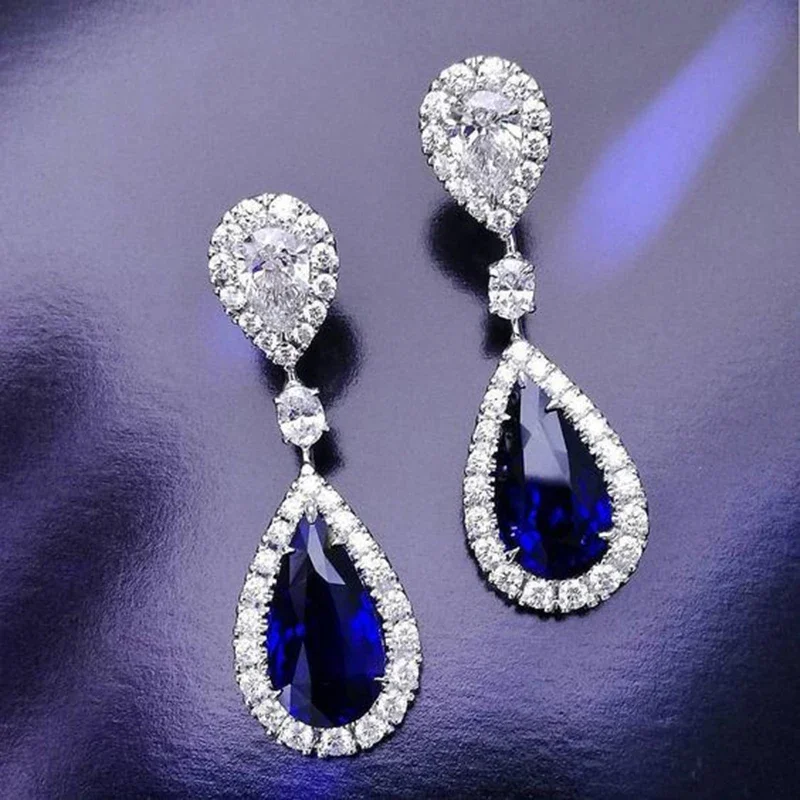 Luxury Delicate Women\'s Drop Earrings Vintage Style Party Accessories with Bright Green Zirconia Elegant Female Jewelry Gift