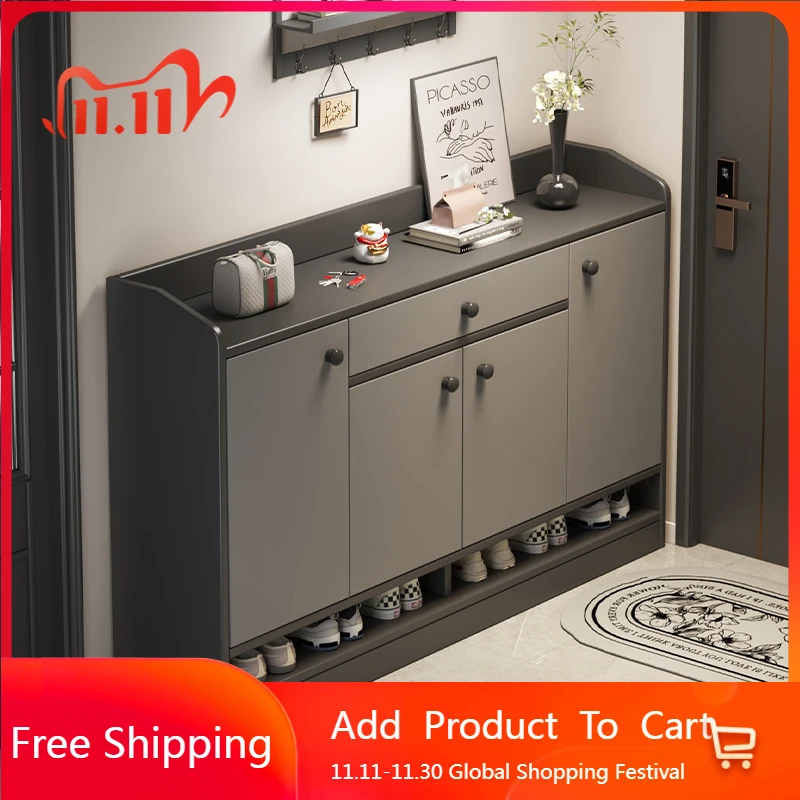 

Wooden Dorm Essentials Shoe Cabinet Organizer Storage Mobile Shoe Shelf Box Luxury Bedroom Archivadores Shoemakers Furniture