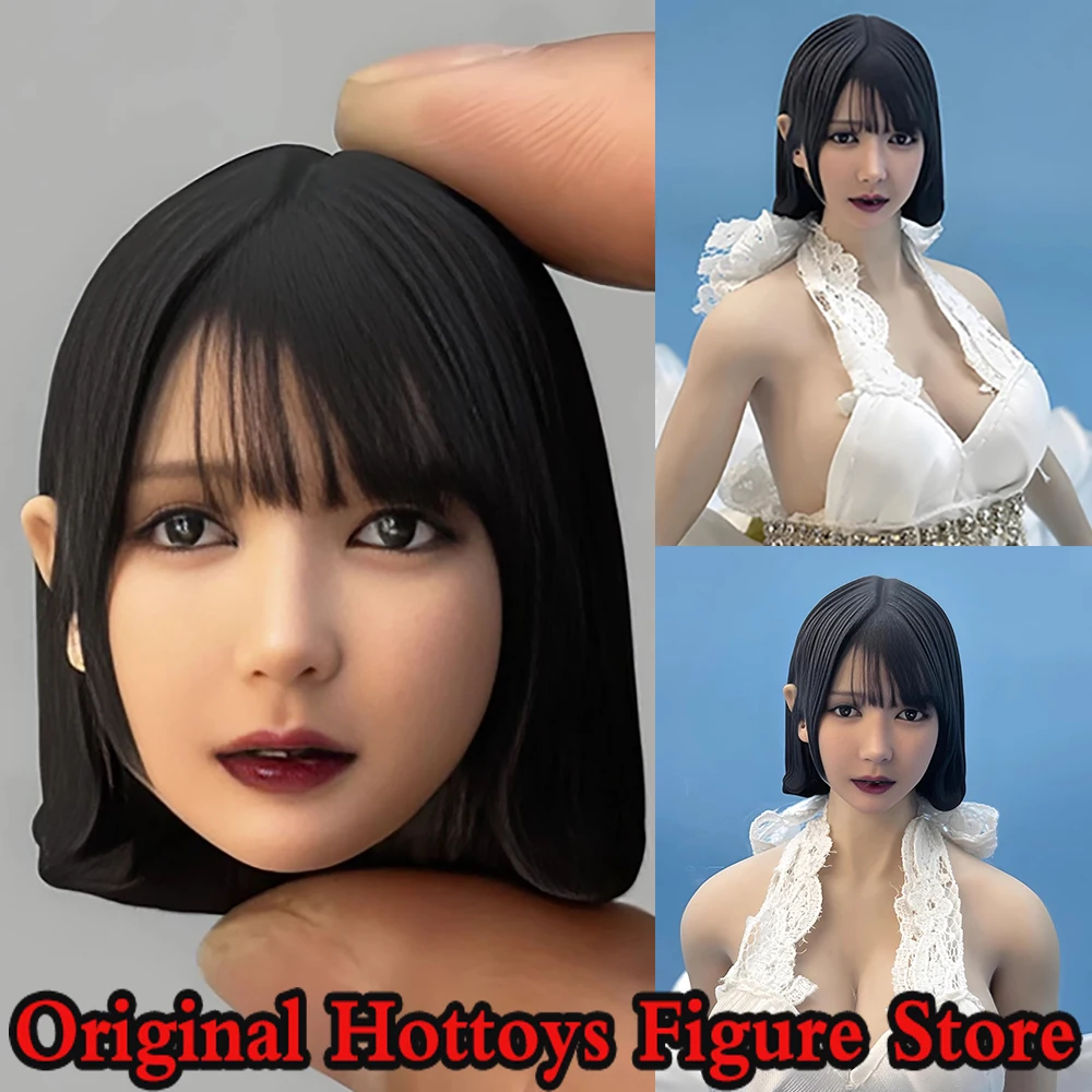 

In Stock 1/6 Scale Female Soldier Head Sculpture Short Hair Beauty Head Carving For 12-inches Action Figure Model Doll Toys