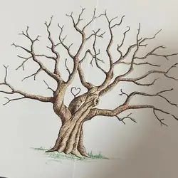 Fingerprint tree novelty wedding guestbook waterproof canvas guestbook fingerprint tree creative sign-in book for holiday partie