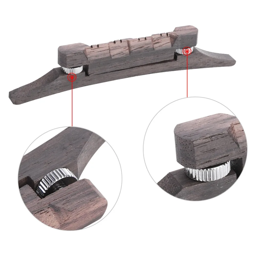 Adjustable Compensated Mandolin Bridge Easy to Install String Height​ ​Mandolin String Height Bridge ​Rosewood​