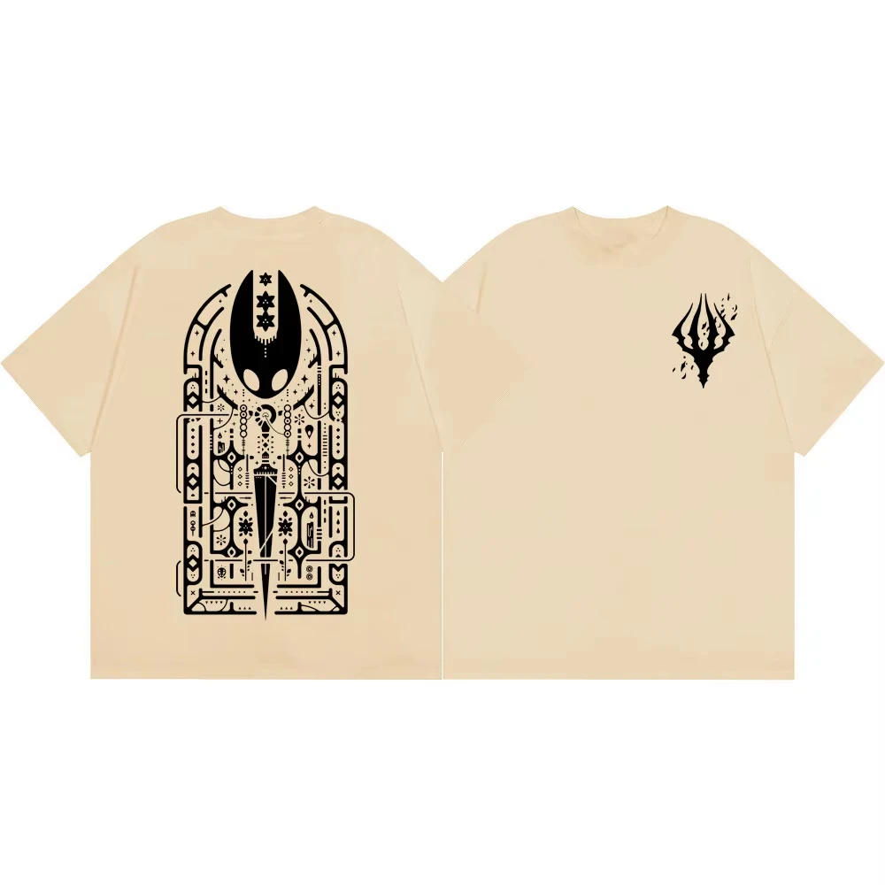 Hot Sale Hollow Knight Game Graphic Print T-shirt High-Street Fashion Men Women O-neck Cotton Short Sleeve Casual Oversized Top