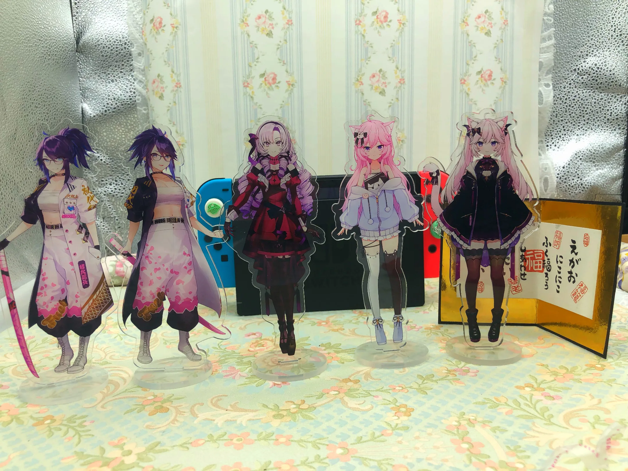 VShojo Vtuber Nijisanji Sandwich Printing Acrylic Figure Stand Model Plate Anime Kson Nyatasha Nyanners Hyakumantenbara Salome