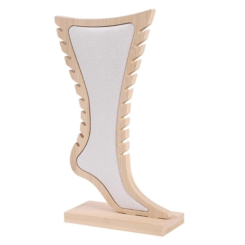 

Bamboo Jewelry Display Stand Foot Shaped Storage Rack for Earrings Necklaces Bracelets Accessories