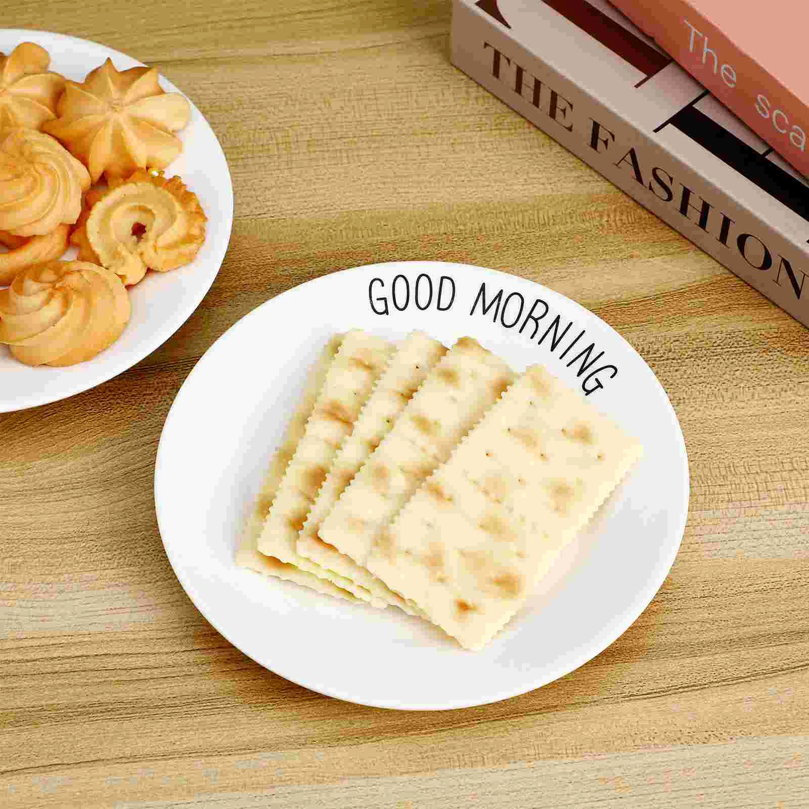 5 Pcs Artificial Food Model Imitation Soda Crackers Desktop Decoration Fake Biscuits Toy