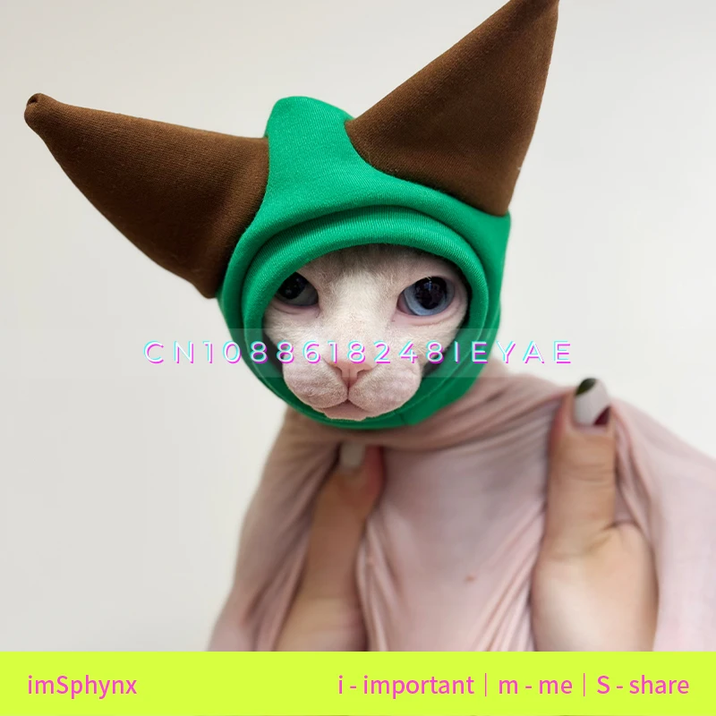 Autumn and Winter Warm Pet Hats Devon Sphinx Cat Hat Gatos Accesorios Cute Katten Hat  Para Gatos  Hats for Cats