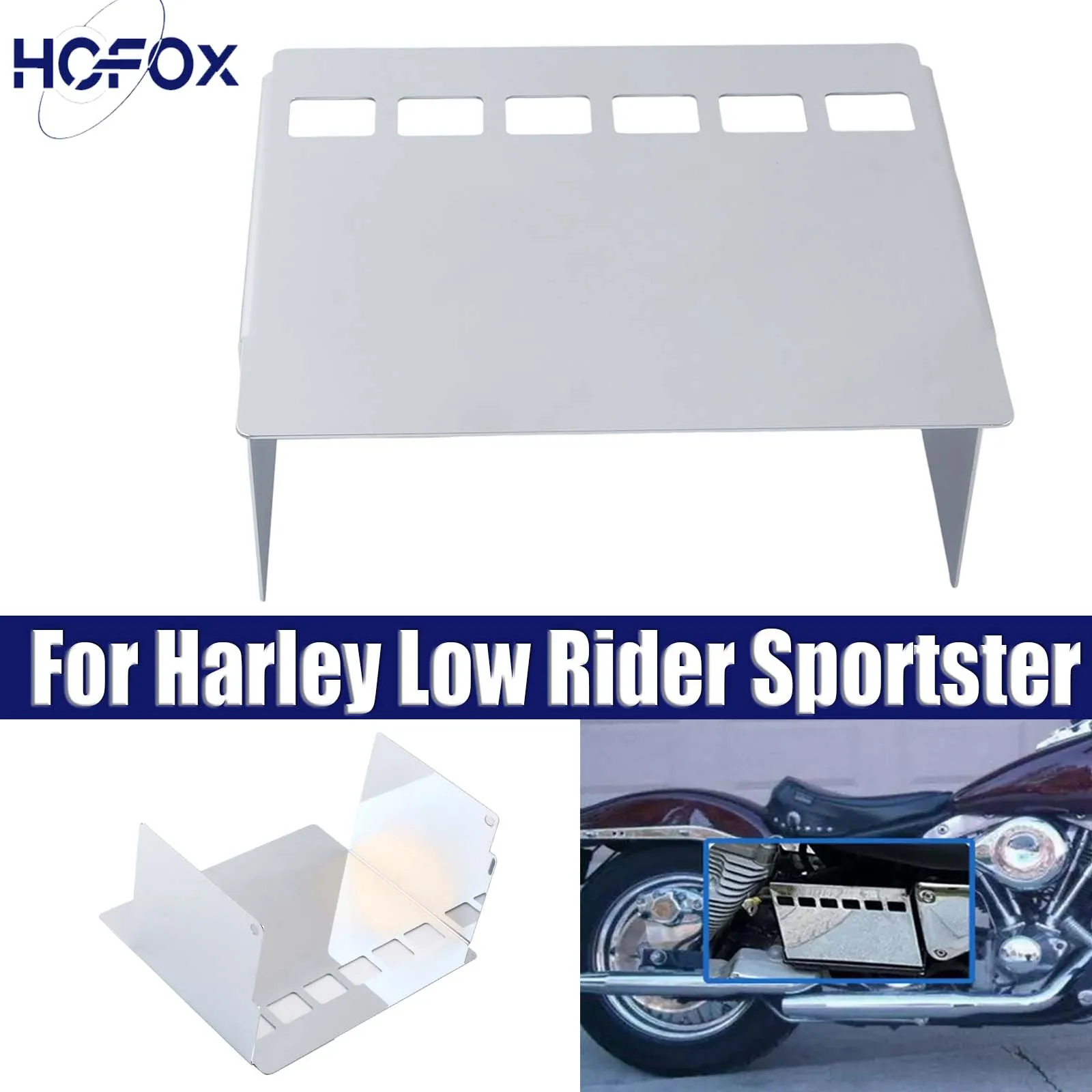 

For Harley-Davidson FXE 1973-1984 FXS FXEF Motorcycle Black/Chrome Square Slotted Battery Cover Kit