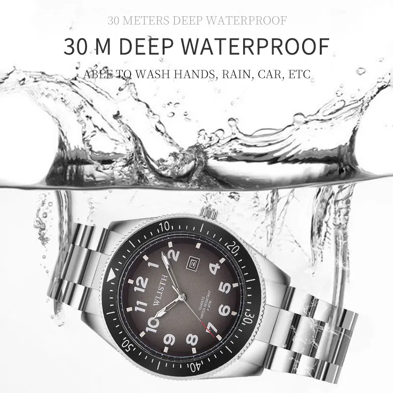 비즈니스맨 시계 패션 럭셔리 레트로 쿼츠 시계 방수 손목시계 발광 남성용 시계 남편 선물 reloj hombre