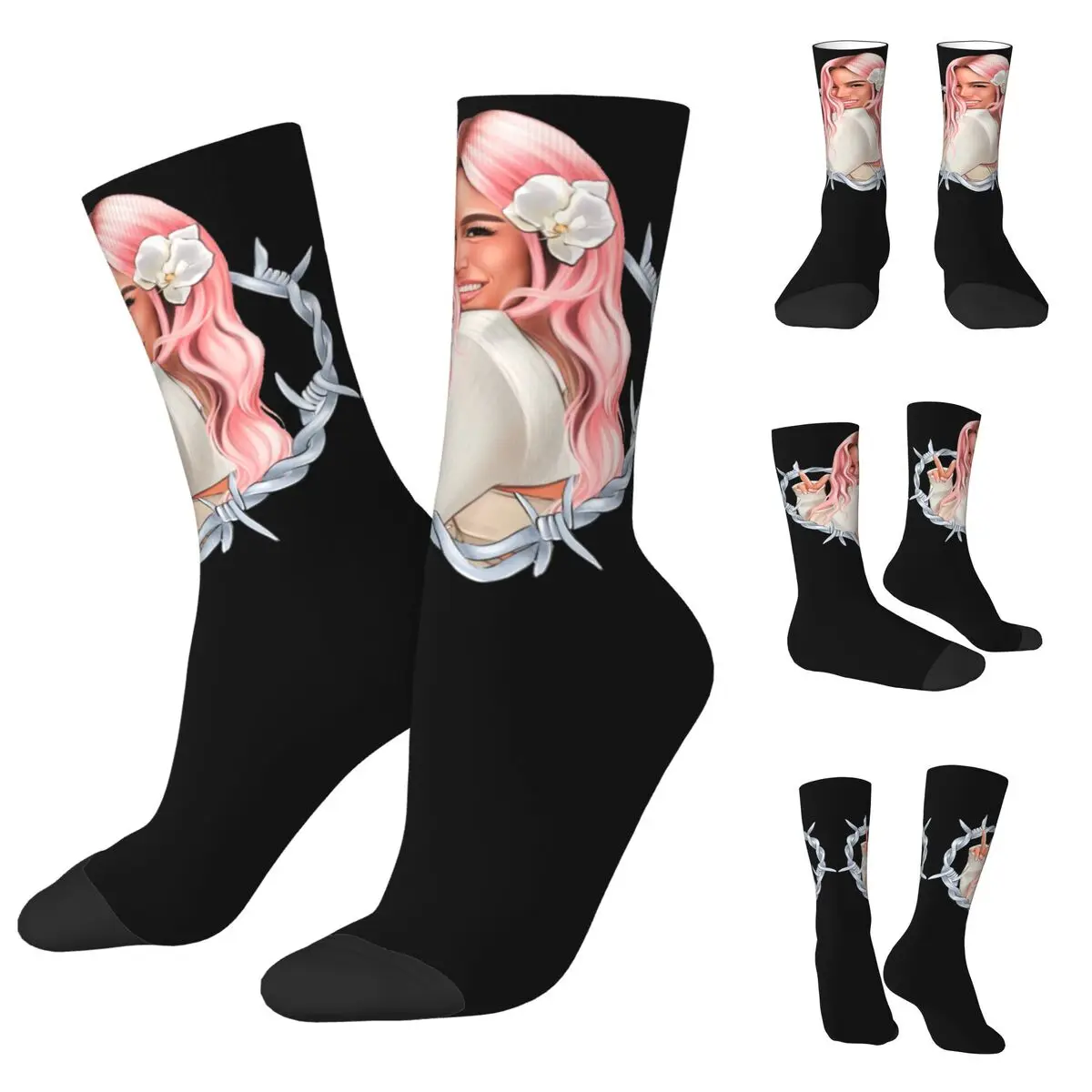 

Singer Karol G Graphic Bichota Men and Women printing Socks,fashion Applicable throughout the year Dressing Gift