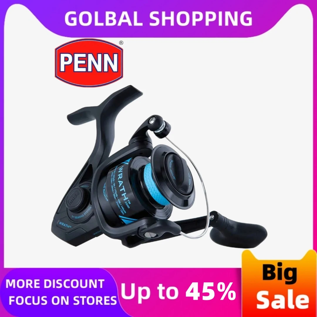 

Original New Style PENN WRATH 2500-8000 Spinning Fishing Reel 2+1 BB Lightweight and corrosion-resistant graphite body