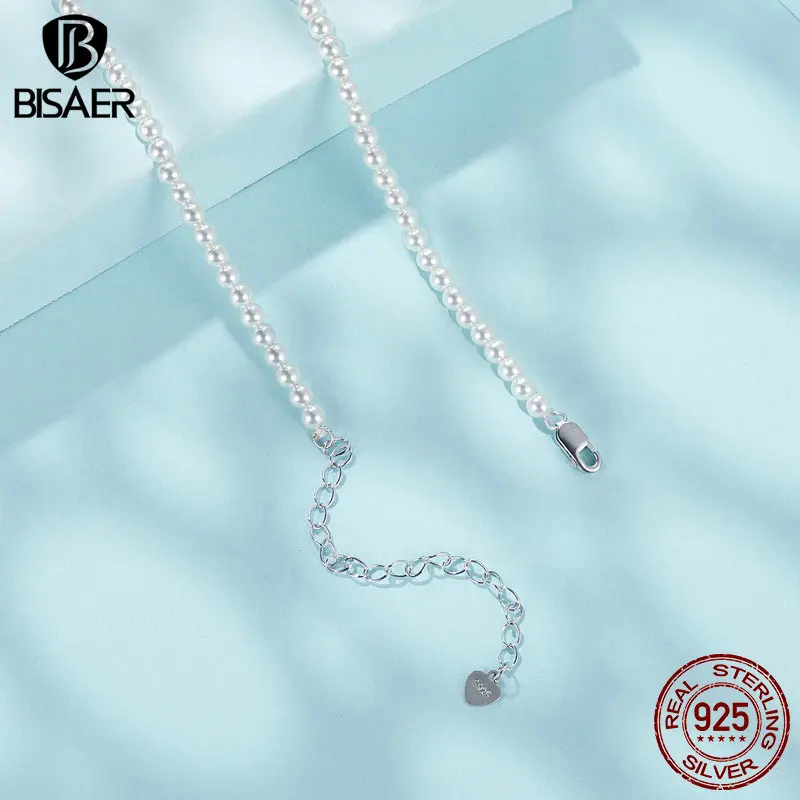 قلادة نسائية من الفضة الإسترليني ، سلسلة قابلة للتعديل ، مطلية بالذهب الأبيض ، أنيقة ، مجوهرات راقية #5